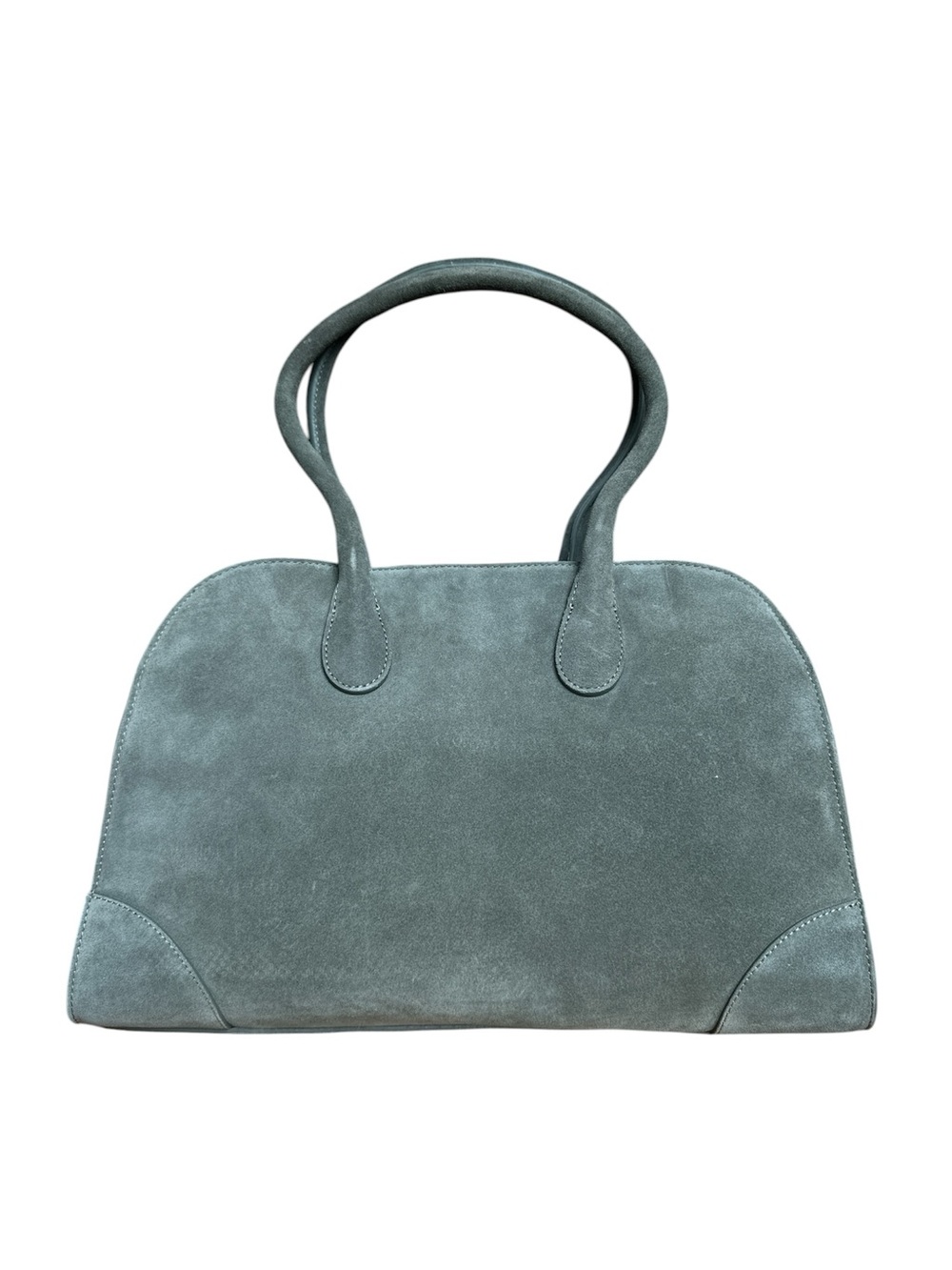 NWT COS Small Gray Suede Studio Bowling Shoulder Bag - Picture 3 of 6